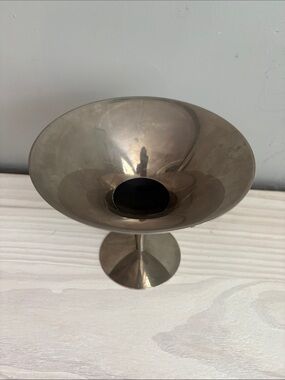 Mid Century Modern Arthur Salm Nickle Plated Silhouette Compote Bowl Dish
